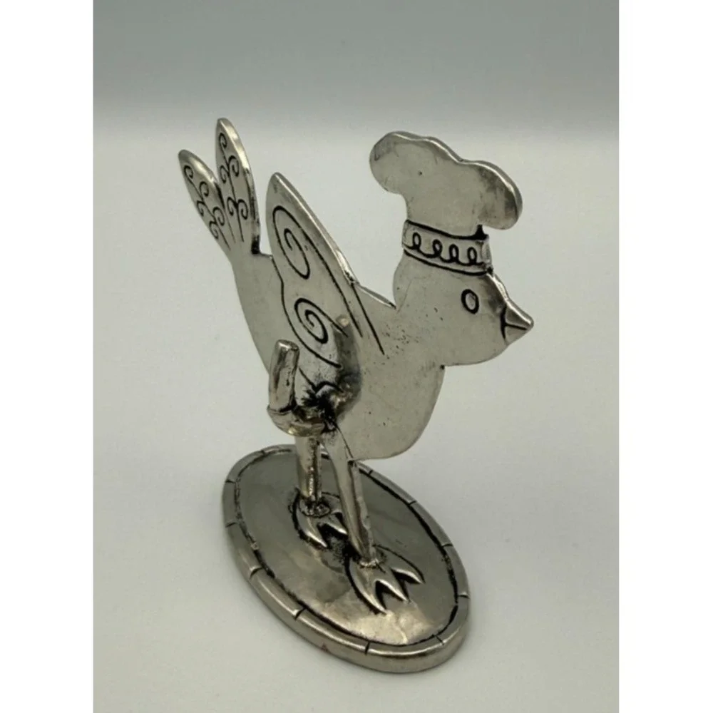 Basic Spirit Canada Handcrafted Pewter Chef, Chicken, Chick, Heart